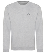 Load image into Gallery viewer, golf god clothing crossed clubs heather grey jumper 
