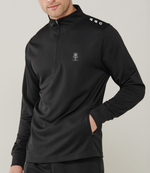 Load image into Gallery viewer, male model wearing golf god clothing back quarter zip 
