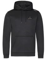 Load image into Gallery viewer, golf god clothing black crossed clubs hoodie 
