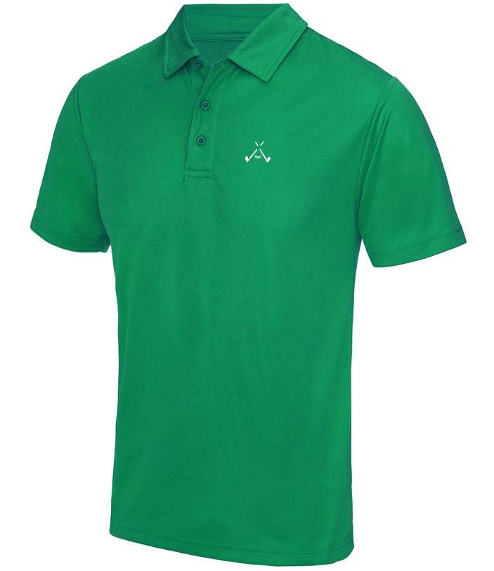 golf god clothing crossed clubs kelly green neoteric polo shirt
