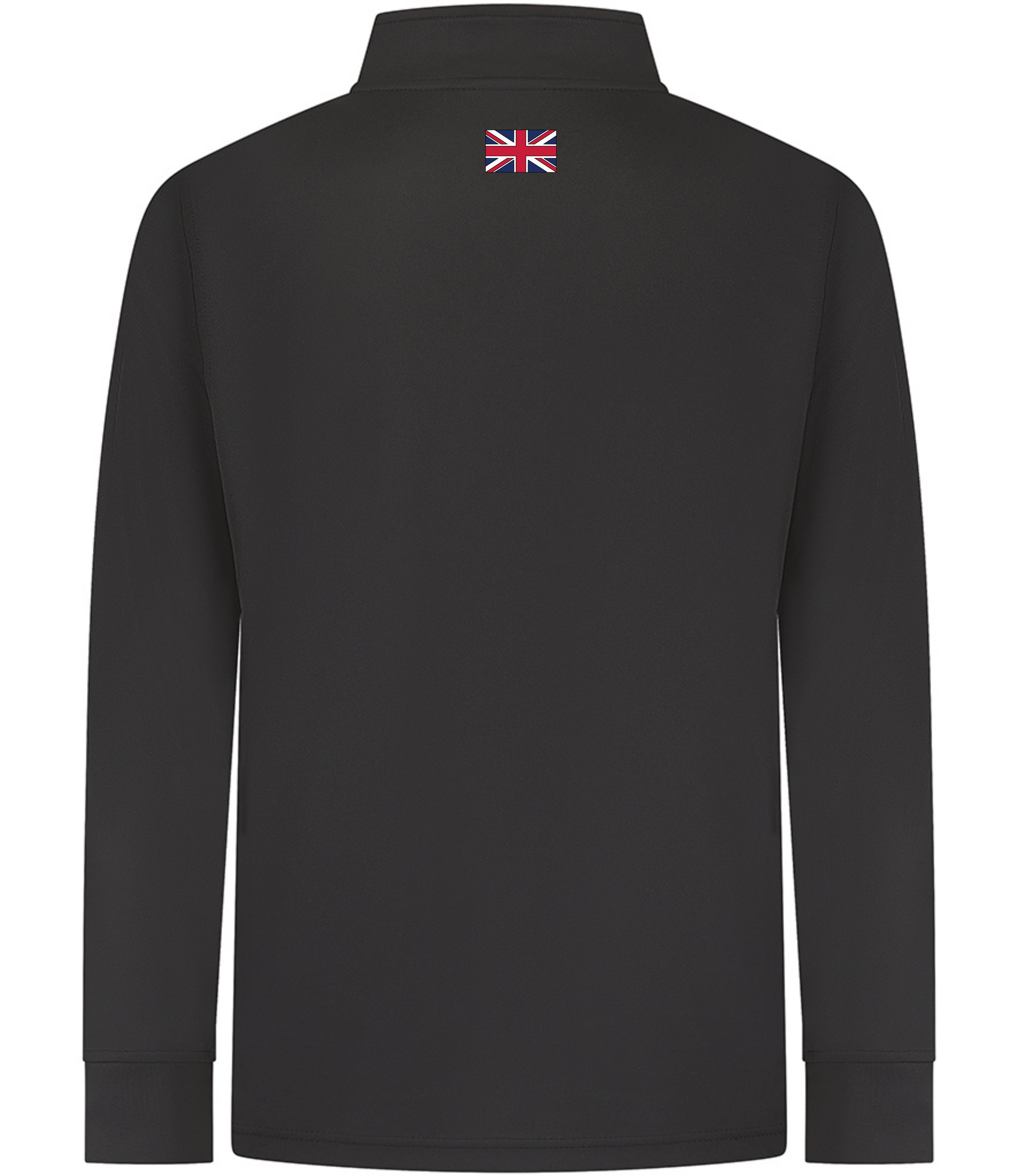 uniom jack print back of g g c black quarter zip