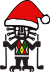 golf god logo with santa hat 