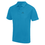 Load image into Gallery viewer, golf god clothing crossed clubs sapphire blue  neoteric polo shirt
