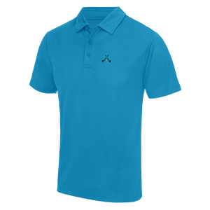 golf god clothing crossed clubs sapphire blue  neoteric polo shirt