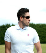 Load image into Gallery viewer, golf god clothing white cotton polo shirt
