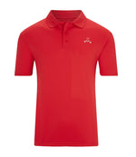 Load image into Gallery viewer, golf god clothing crossed clubs red polo shirt
