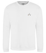 Load image into Gallery viewer, golf god clothing crossed clubs white sweater 
