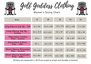 Golf Goddess Sizing Chart