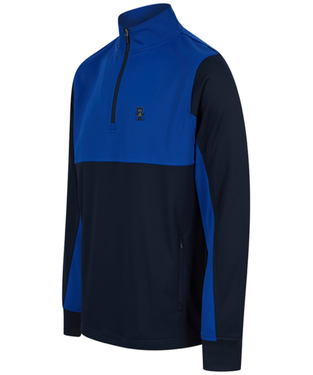 Golf god Clothing black and blue quarter zip mid layer
