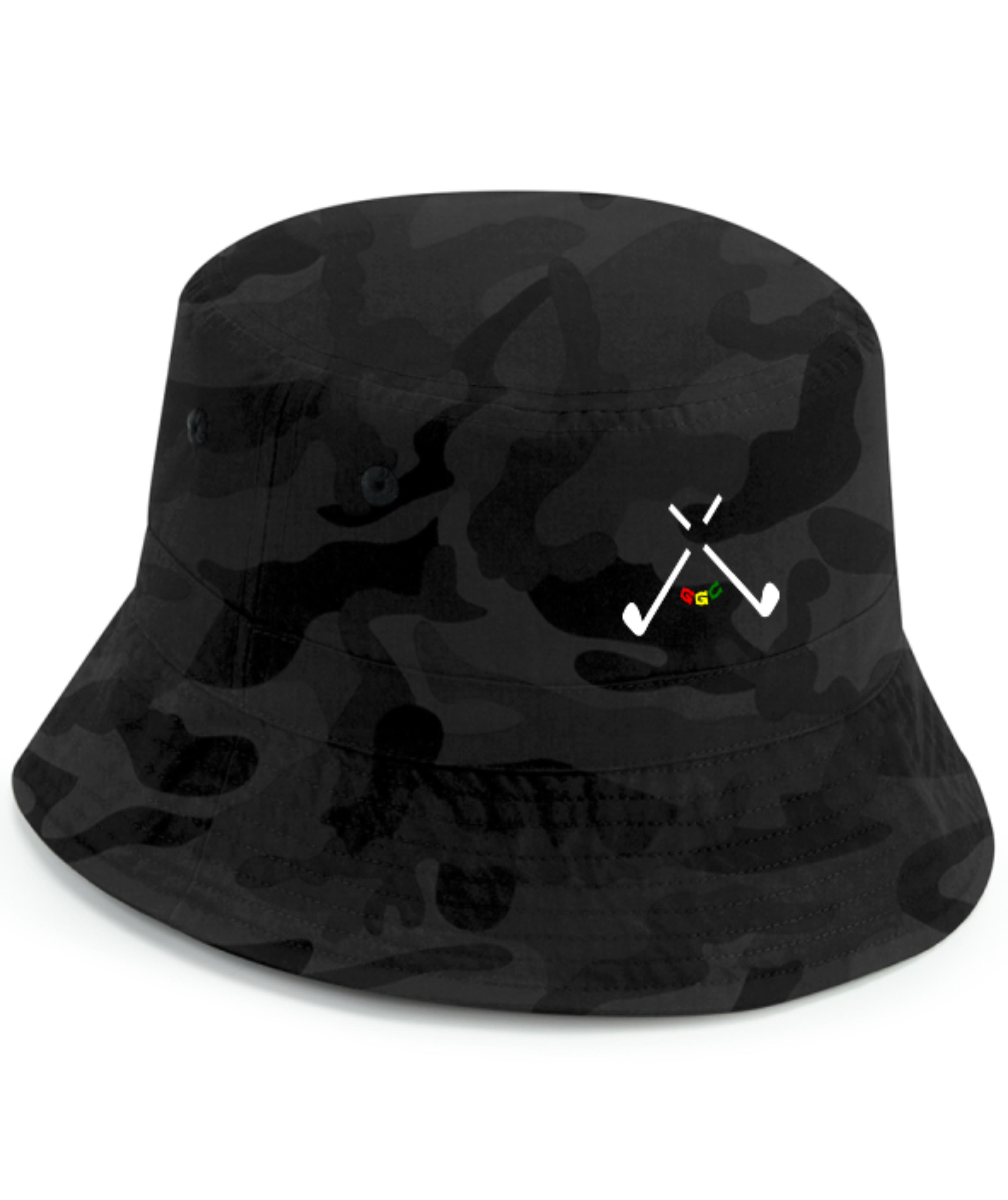 golf god clothing crossed clubs midnight camo bucket hat 