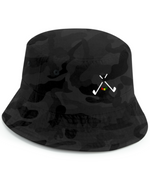 Load image into Gallery viewer, golf god clothing crossed clubs midnight camo bucket hat 

