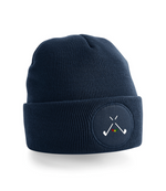 Load image into Gallery viewer, Golf God Clothing Navy Patch Beanie - Crossed Clubs
