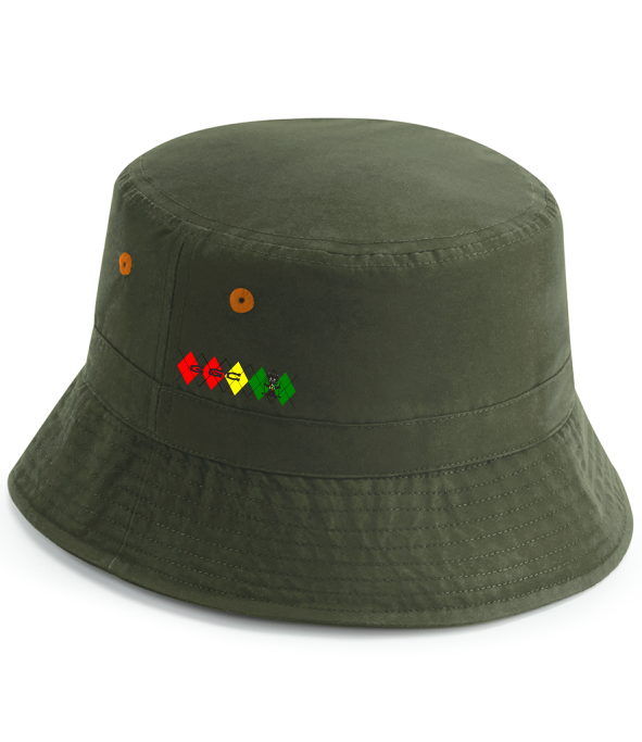 golf god clothing olive green diamonds bucket hat