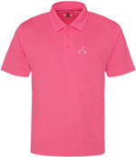 Load image into Gallery viewer, golf god clothing crossed clubs electric pink neoteric polo shirt
