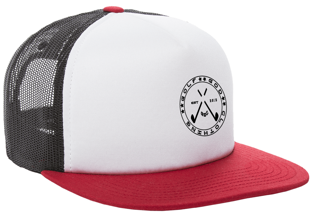 Golf God Clothing Crossed Clubs Badge Snapback - Red
