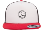 Load image into Gallery viewer, Golf God Clothing Crossed Clubs Badge Snapback - Red
