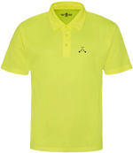 Load image into Gallery viewer, golf god clothing crossed clubs electric yellow  neoteric polo shirt
